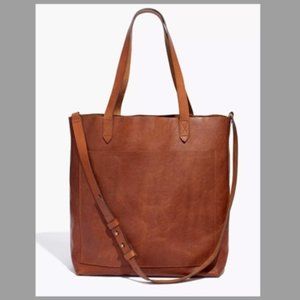 Madewell Leather Medium Transport Tote in Saddle